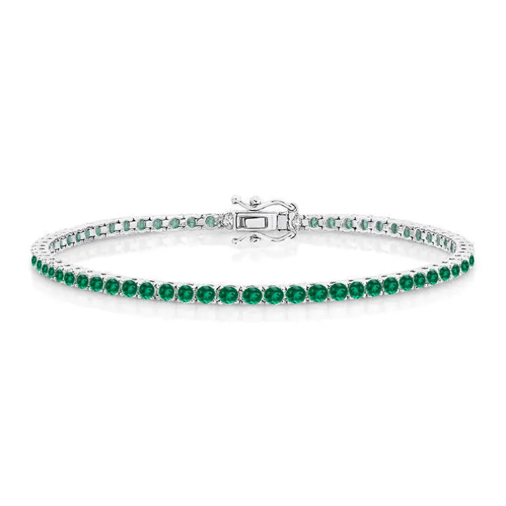 4-Prong Green Emerald Tennis Bracelet