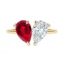 Queen of Hearts Two Stone Engagement Ring