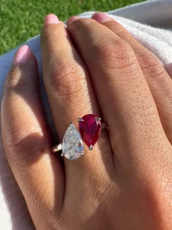 Queen of Hearts Two Stone Engagement Ring