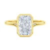 Radiant Bezel Engagement Ring with Side Stones