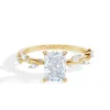 Radiant Diamond Leaf Engagement Ring
