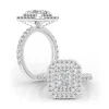 Radiant Double Halo Engagement Ring