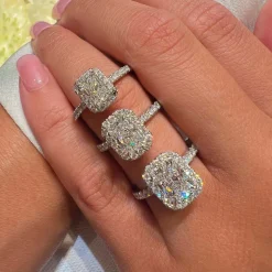 Radiant Seamless Halo Engagement Ring