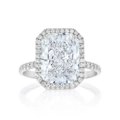 Radiant Seamless Halo Lab Grown Engagement Ring