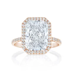Radiant Seamless Halo Lab Grown Engagement Ring