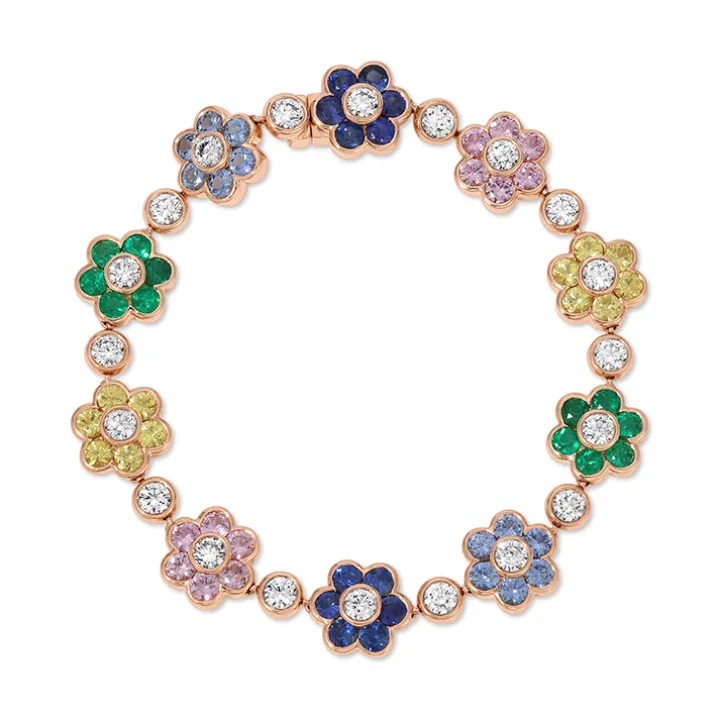 Rainbow Bloom Sapphire Bracelet