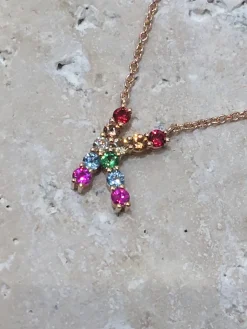 Rainbow Initial Pendant