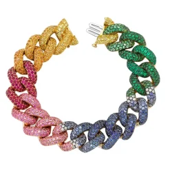 Rainbow Pavé Link Bracelet
