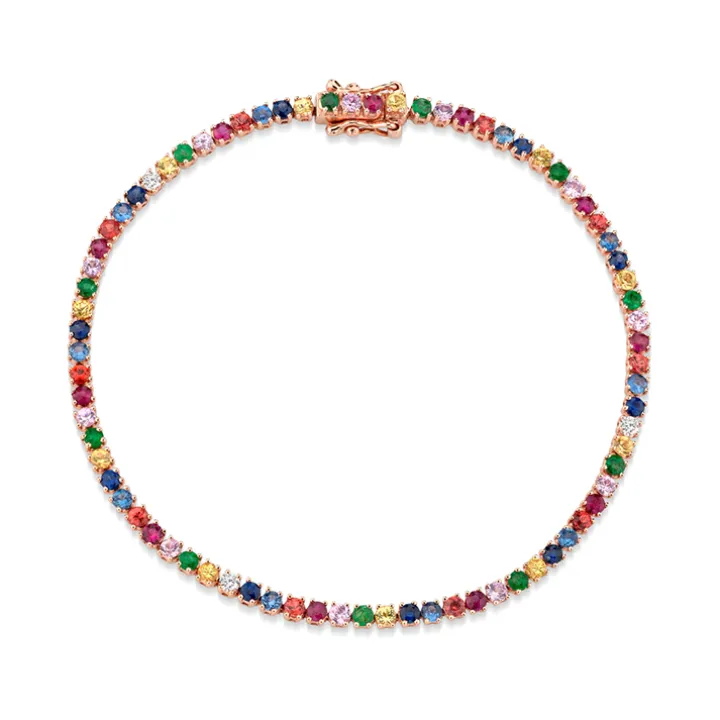 Rainbow Sapphire Tennis Bracelet