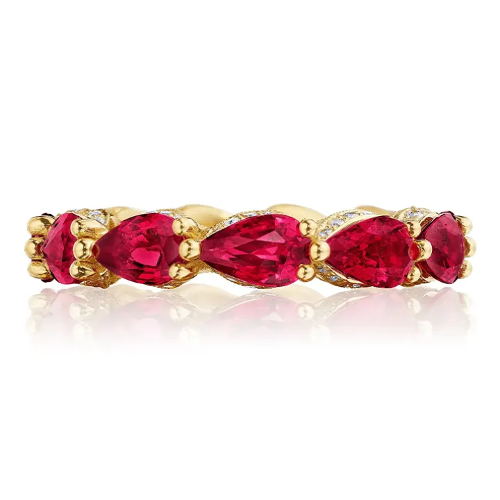 Red Ruby and Diamond Eternity Band