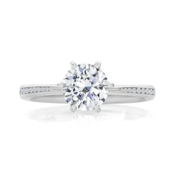 Round Allure Engagement Ring with Diamond Band