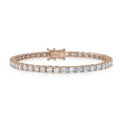 Round and Emerald Diamond Tennis Bracelet