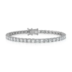 Round and Emerald Diamond Tennis Bracelet