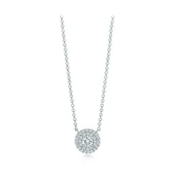 Round Double Halo Diamond Pendant