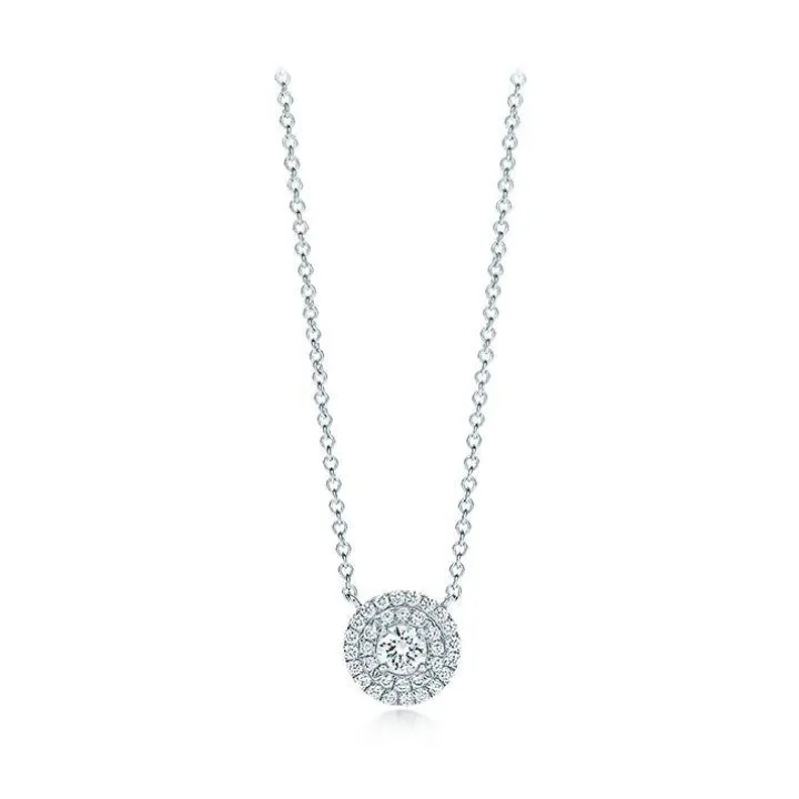 Round Double Halo Diamond Pendant