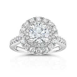 Round Double Halo Engagement Ring