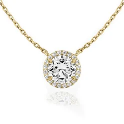 Round Halo Diamond Pendant