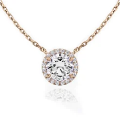 Round Halo Diamond Pendant