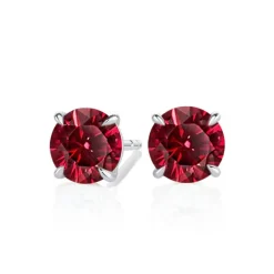 Round Ruby Studs