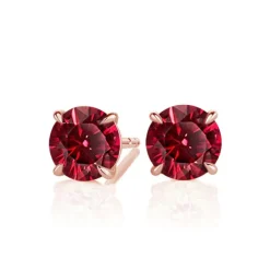 Round Ruby Studs