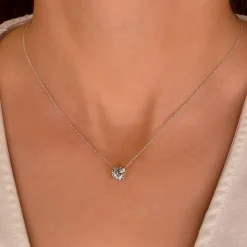 Round Solitaire Lab Grown Diamond Pendant