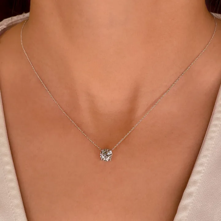 Round Solitaire Lab Grown Diamond Pendant