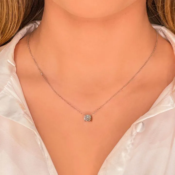 Round Solitaire Lab Grown Diamond Pendant