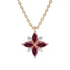 Ruby and Diamond Lotus Pendant