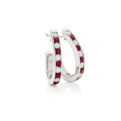 Ruby Diamond Hoops