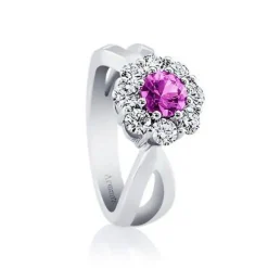 Russian Cut Pink Sapphire Engagement Ring