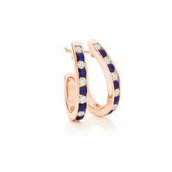 Sapphire Diamond Hoops