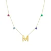Sapphire Initial Birthstone Necklace