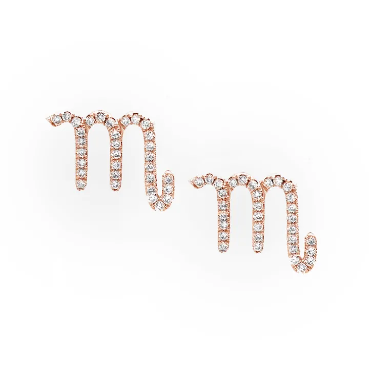 Scorpio Diamond Zodiac Studs