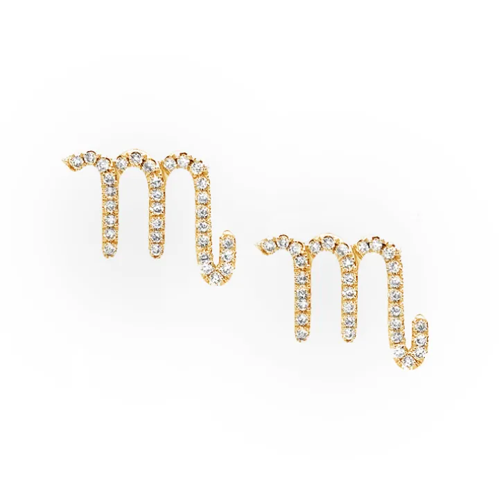 Scorpio Diamond Zodiac Studs