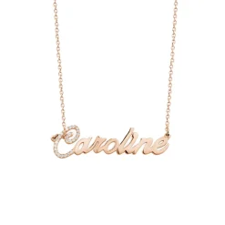 Script Name Necklace with Diamond Accent