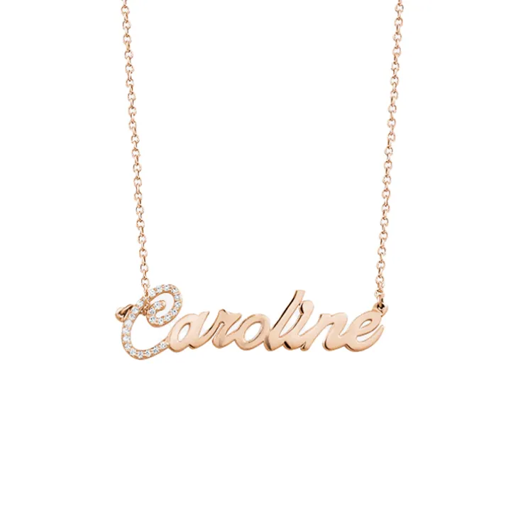 Script Name Necklace with Diamond Accent