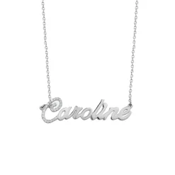Script Name Necklace with Diamond Accent