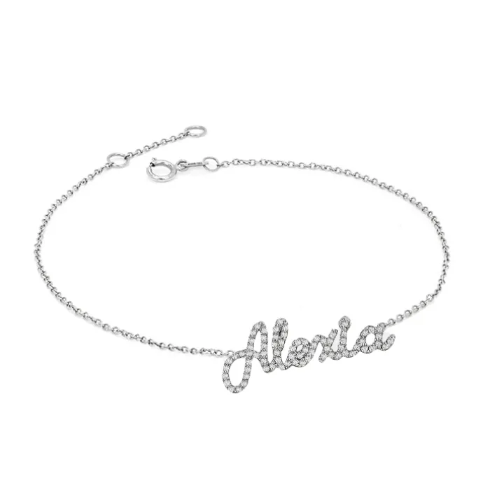 Script Pavé Diamond Name Bracelet