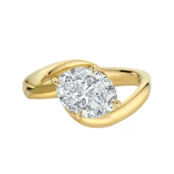 Sculpted Oval Radiance Engagement Ring