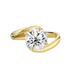 Sculpted Round Radiance Engagement Ring