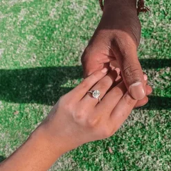 Seamless Oval Halo Engagement Ring