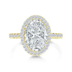 Seamless Oval Halo Lab Grown Engagement Ring