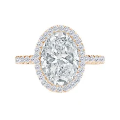 Seamless Oval Halo Lab Grown Engagement Ring