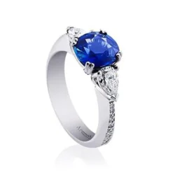 Side Stone Sapphire Engagement Ring