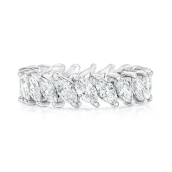 Slanted Marquise Wedding Band
