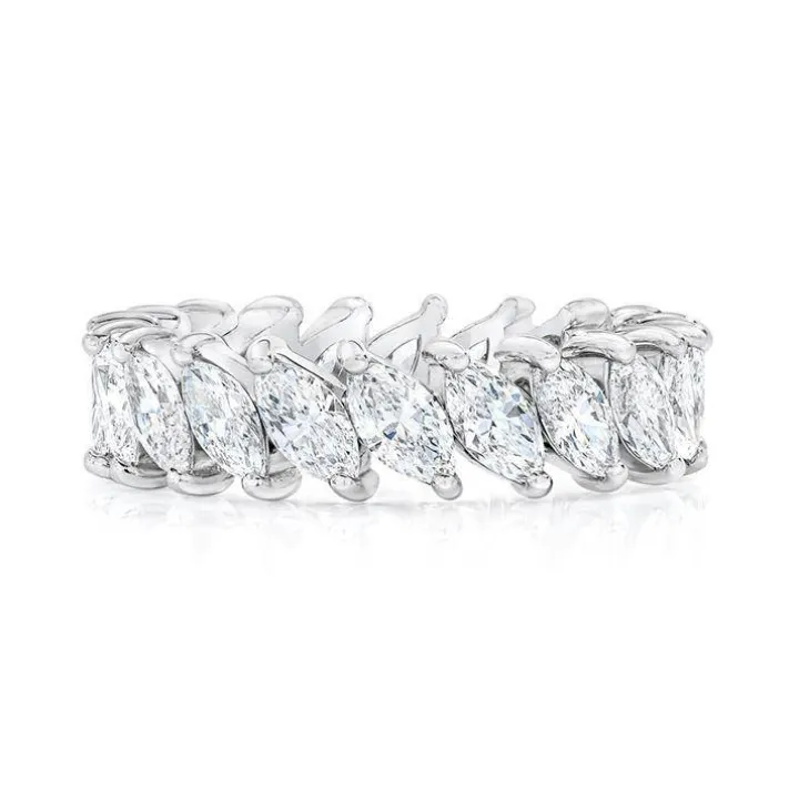 Slanted Marquise Wedding Band