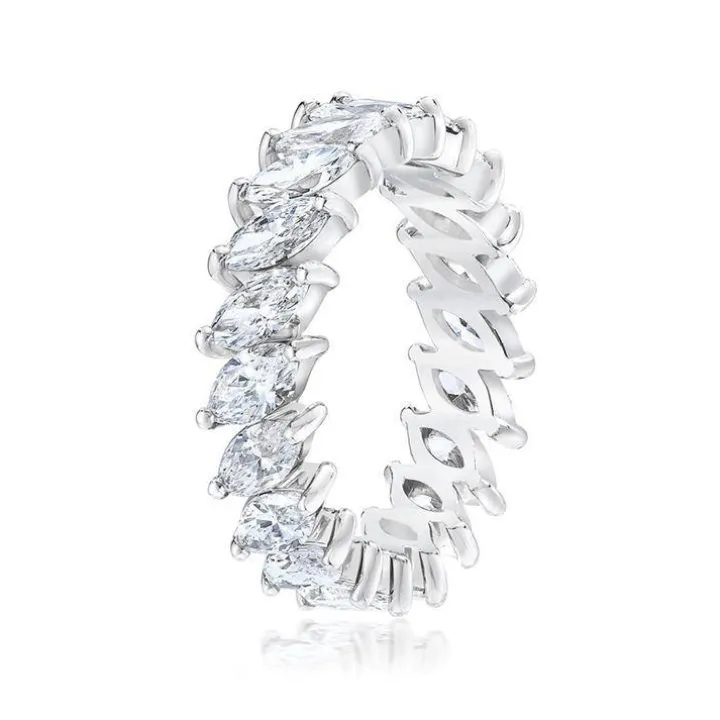 Slanted Marquise Wedding Band