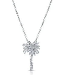 Small Diamond Palm Tree Necklace