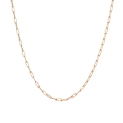 Small Solid Gold Paper Clip Chain