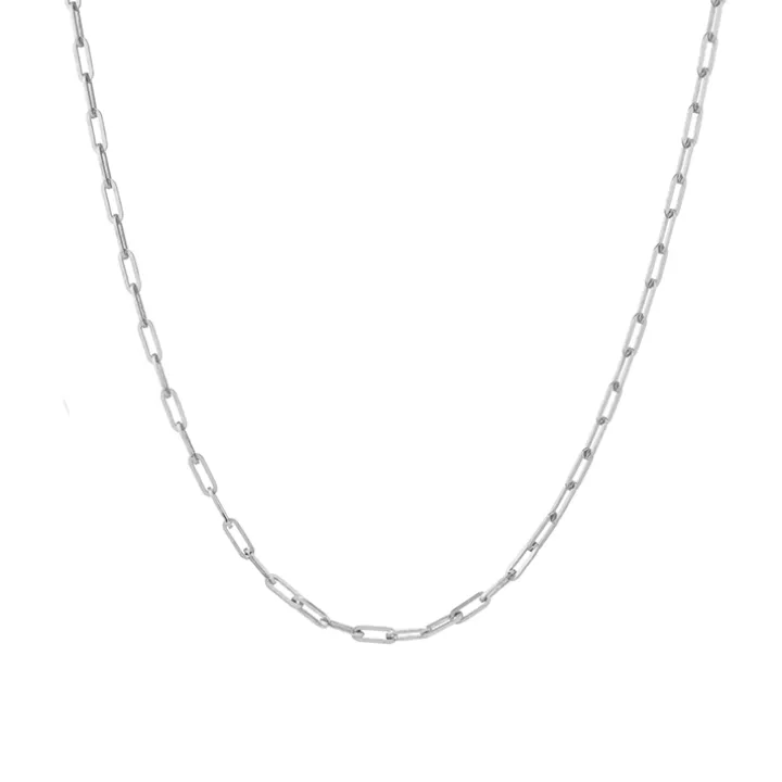 Small Solid Gold Paper Clip Chain